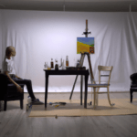 an artist when painting in their minimal and elegant studios