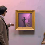 an artist propose their artwork to a gallerist in their art gallery