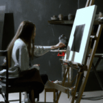 an artist when painting in their minimal and elegant studios