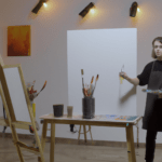 an artist when painting in their minimal and elegant studios