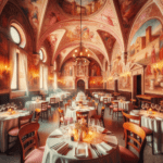 ristorante piazza al duomo alba interni affrescati in rosa