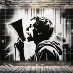 DALL·E 2023-11-07 01.02.49 – Create a 16_9 image that captures the essence of street art with a powerful social or political message. The artwork should include a stencil-style de