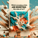 DALL·E 2023-11-07 01.39.43 – Design a 16_9 cover image for the article ‘Which Emerging Artists Are Rewriting the Rules of Art_’. The image should feature elements that represent t