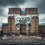 La Tate Modern di londra avvolta di cartelli CLOSED