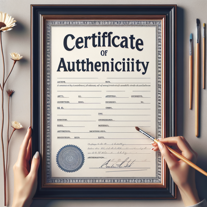 Il Certificato di Autenticità serve a garantire l'autenticità di un'opera d'arte, attestando la sua origine e il suo valore. In questo articolo, esploreremo come si crea un Certificato di Autenticità per le opere d'arte, quali informazioni dovrebbe contenere e perché è così importante.