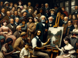 "L'Atelier del pittore" (1855): un'autoritratto di gruppo in cui Courbet si dipinge circondato da persone comuni, dimostrando il suo impegno a rappresentare la società in tutte le sue sfaccettature.