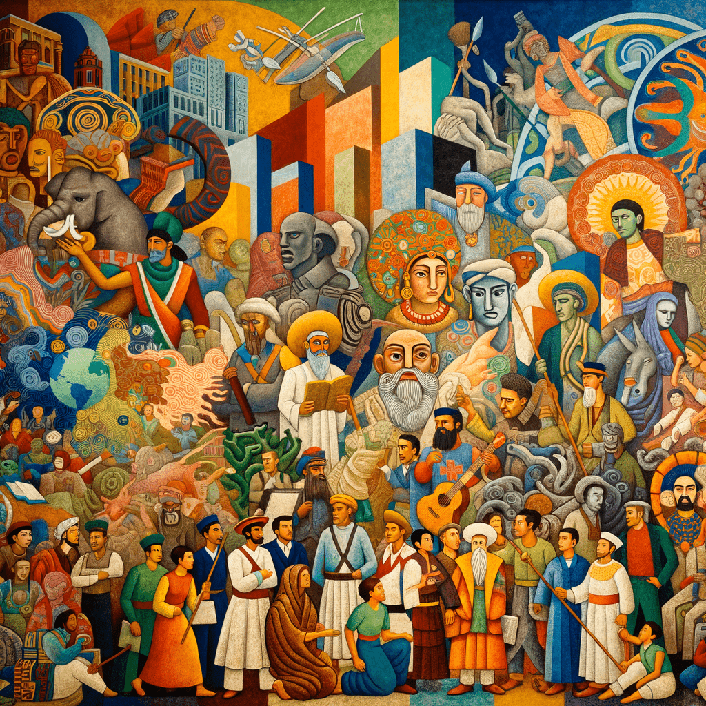 La Fusione Culturale nell\'Arte di Diego Rivera. Esplora come Rivera ha integrato temi sociali e politici nelle sue opere murali, influenzando l\'arte pubblica globale.