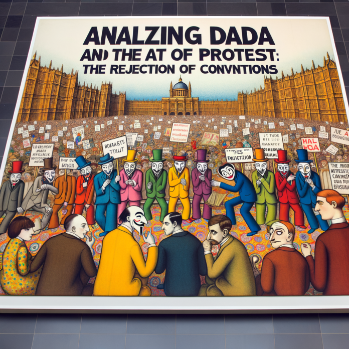 "Dada e l'Arte della Protesta: Rifiuto delle Convenzioni" Analizza come il dadaismo abbia sfidato le norme culturali e artistiche, usando l'umorismo e l'assurdo per criticare le convenzioni sociali e politiche del XX secolo.