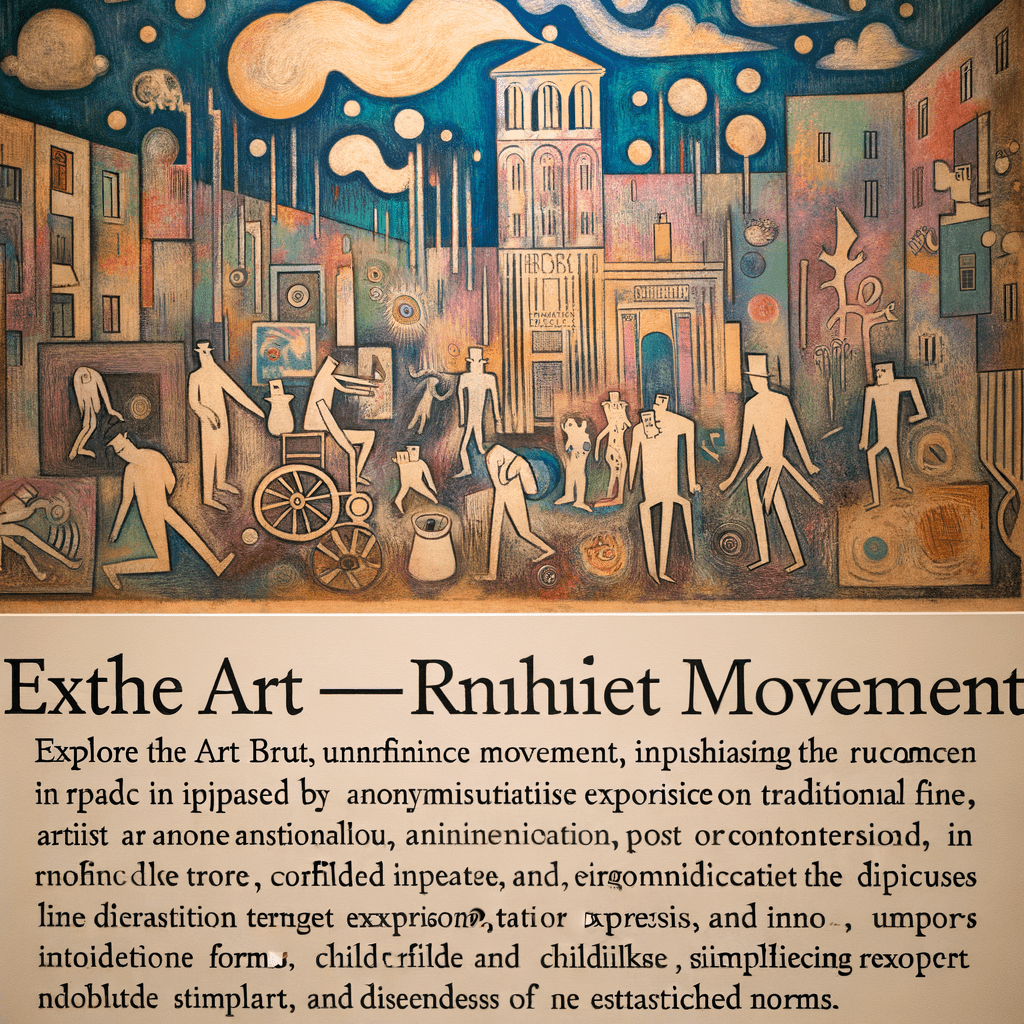 Jean Dubuffet e l\'Art Brut. Delve into how Jean Dubuffet championed Art Brut, emphasizing raw, unrefined aesthetics over traditional fine art.